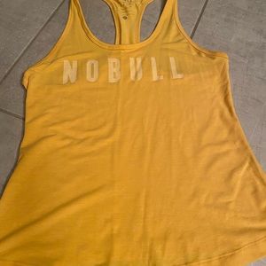 No Bull yellow racerback tank top